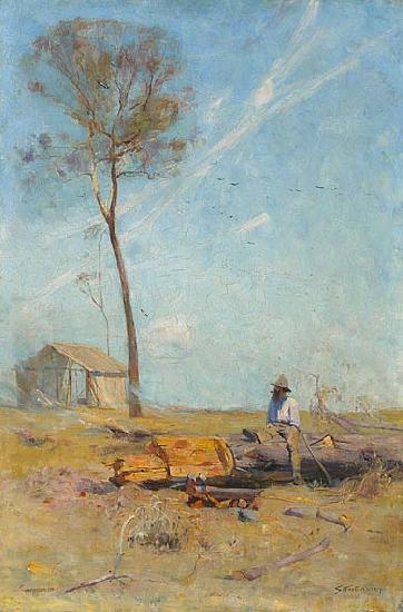 Arthur streeton The selector hut oil painting image